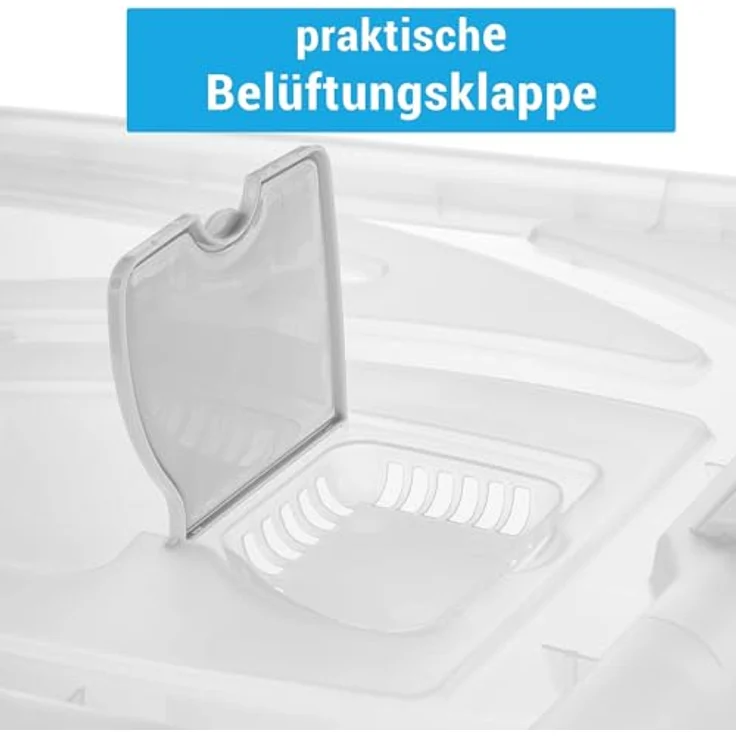 2friends Aufbewahrungsbox mit Deckel Groß XXL, 3er Set, 80 L, stapelbare Plastikboxen mit Rollen und Clip-Griffen, Modell Adis – Bild 3