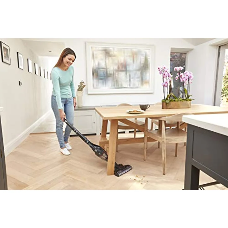Black + Decker 2-in-1- Akku-Stielsauger, Boden- & Handsauger (21.6V, mit Turbobürste für hartnäckigen Schmutz, selbststehend, inkl. Ladekabel, Wandbefestigung, Fugendüse, Polsterbürste) SVB620JW – Bild 4