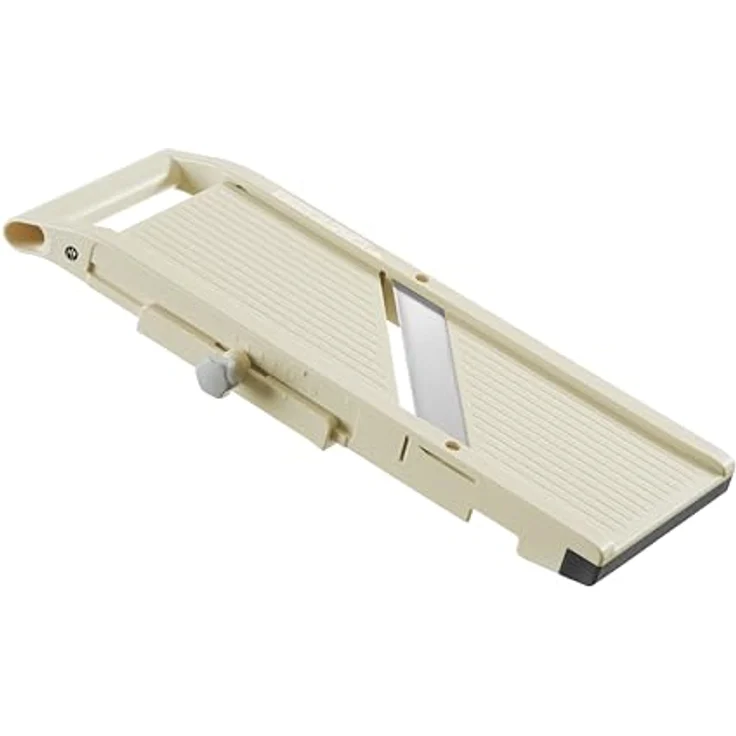 Hendi Mandoline, Küchenreibe aus rostfreiem japanischem Edelstahl mit stufenlos einstellbarer Schnittdicke 1-5 mm und Fingerschutz – Bild 4