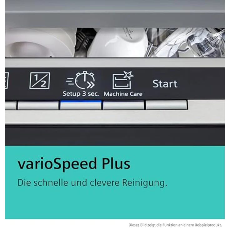 Siemens iQ300 SN23HW05ME, Freistehender Geschirrspüler (60 cm), 14 Gedecke, Besteckschublade, 6 Programme, Energieeffizienzklasse C, Weiß/Schwarz – Bild 4