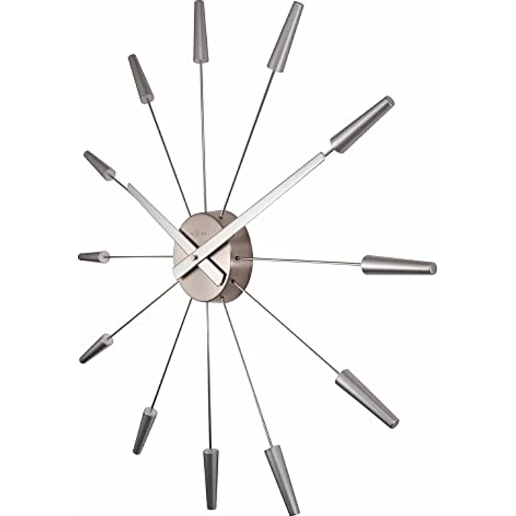 Nextime 2610zi Wanduhren, Metall und Kunststoff, Silberfarben, Ø 58 cm – Bild 4