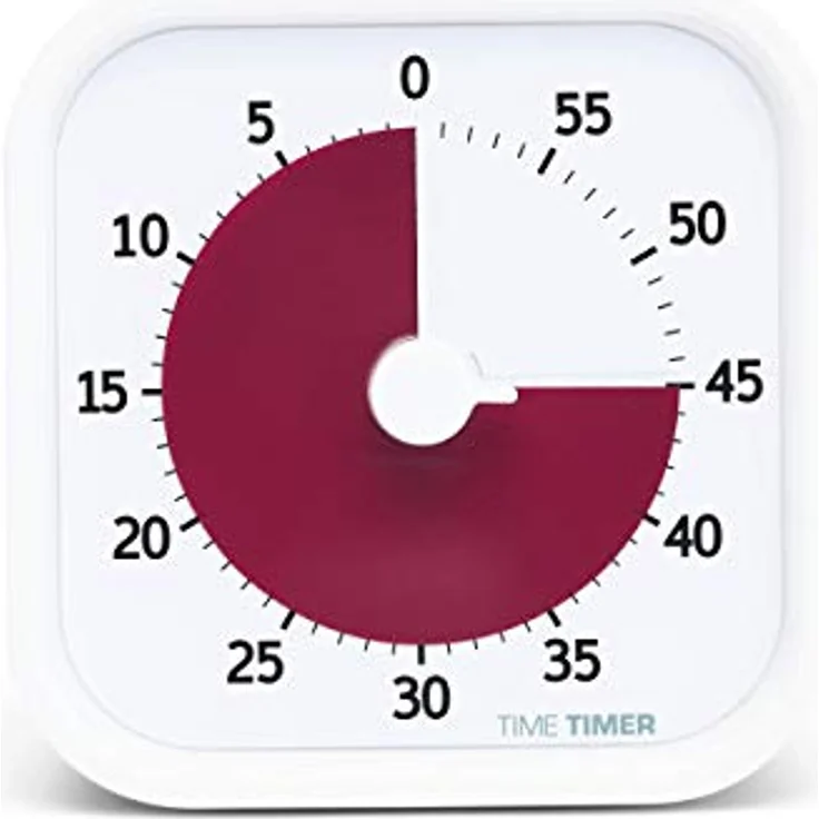 Time Timer Home MOD - 60 Minuten Visueller Timer Home Edition – Homeschooling, Timer für Schultisch, Bürotisch und Meetings mit lautlosem Betrieb (Lakenweiss) – Bild 2