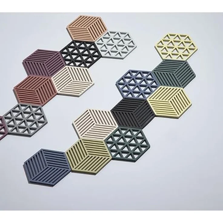 Zone Denmark Hexagon Silikon Topfuntersetzer, Hitzebeständig bis 250°C, Spülmaschinenfest, 16 x 14 cm, Schwarz – Bild 3
