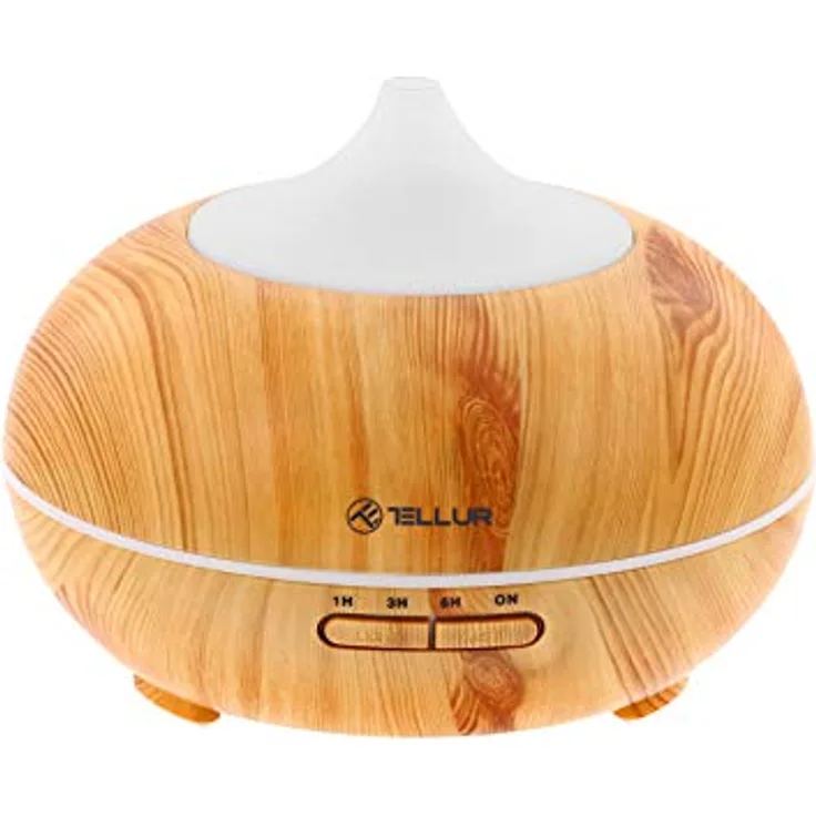TELLUR Braun WiFi Smart Aroma Diffusor, 300ml, LED, Holz, 169 mm mit Stimmung LED-Beleuchtung