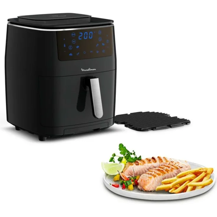 Moulinex Fritteuse Moulinex Airfryer Heißluftfritteuse ohne Öl AL2018 Schwarz 6,5 L