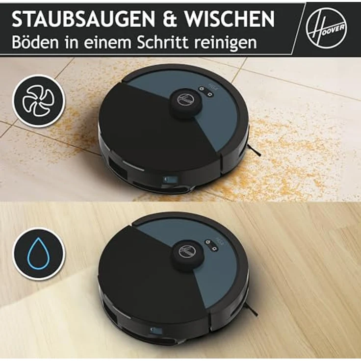 Hoover HG4 Saugroboter mit Wischfunktion und Absaugstation – 4000Pa Saugkraft, Lasernavigation & App-Steuerung – selbstentleerender Staubsauger-Roboter mit Hindernissensor & Station-Rückkehr [HG450HP] – Bild 3