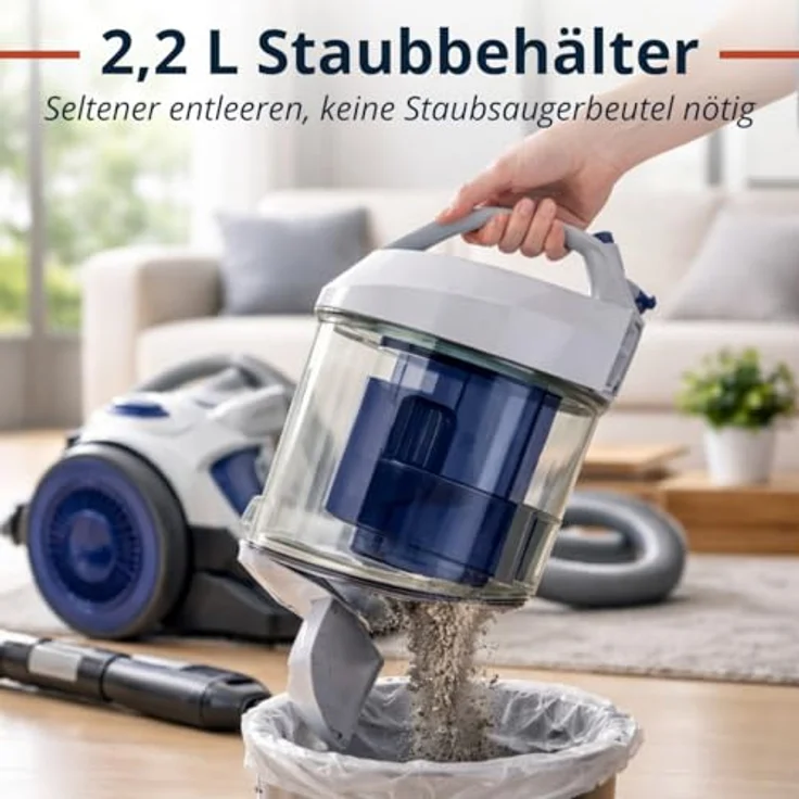DIRT DEVIL DD2503, Bodenstaubsauger ohne Beutel mit 800W, ideal für Stauballergiker – Bild 5