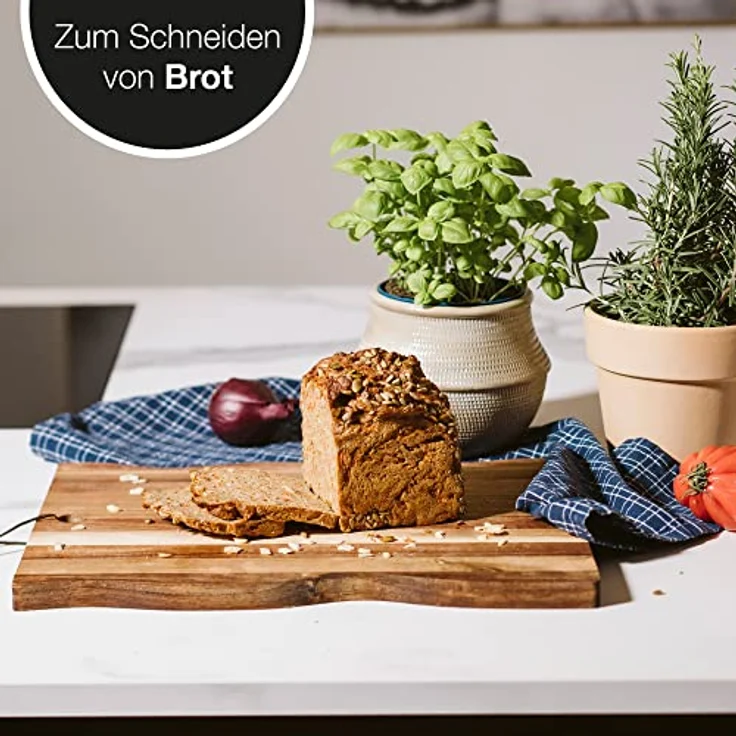 Moritz & Moritz Schneidebrett Holz Groß - 30x40x2cm - Antibakterielles Akazie Holzbrett Küche - Zum Schneiden von Brot, Gemüse, Obst, Fleisch und Käse – Bild 4