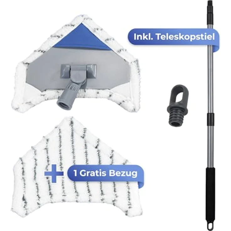Maximex Bodenwischer-Set Multiflex-Wischer inkl. Teleskopstiel, für Fliesen, Fenster und Böden, mit Aufhangöse – Bild 2