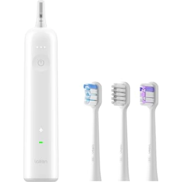 Laifen Wave elektrische Zahnbürste, Oszillation & Vibration elektrische Schallzahnbürste für Erwachsene mit 3 Bürstenköpfen, IPX7 wasserdicht magnetisch wiederaufladbar Reisezahnbürste (ABS weiß) – Bild 1