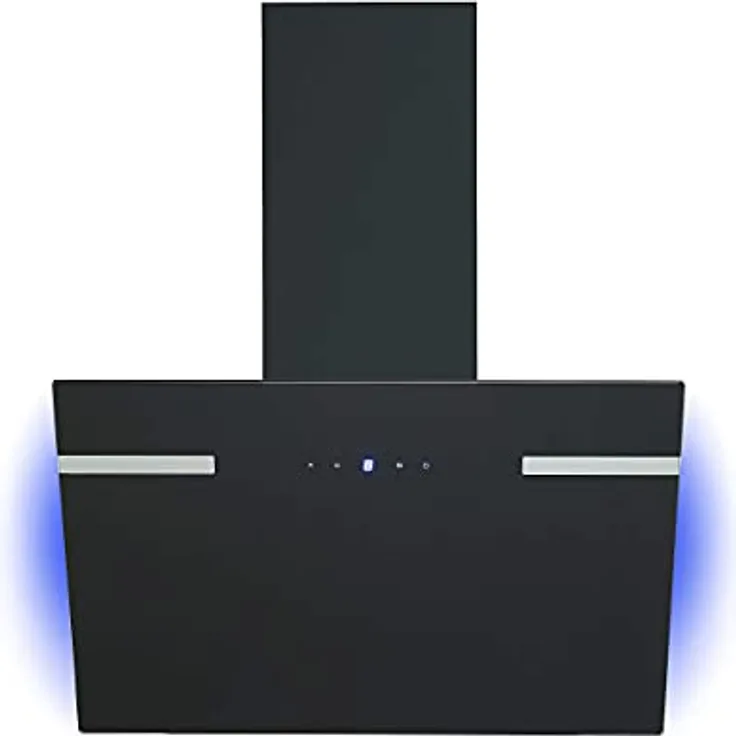 Respekta Dunstabzugshaube kopffrei / Dunstabzugshaube schräg 60 cm / Metallgehäuse mit Glasschirm in Schwarz / Abluft - und Umluftfunktion / CH69060SA+ / A+ / 43–63 dB