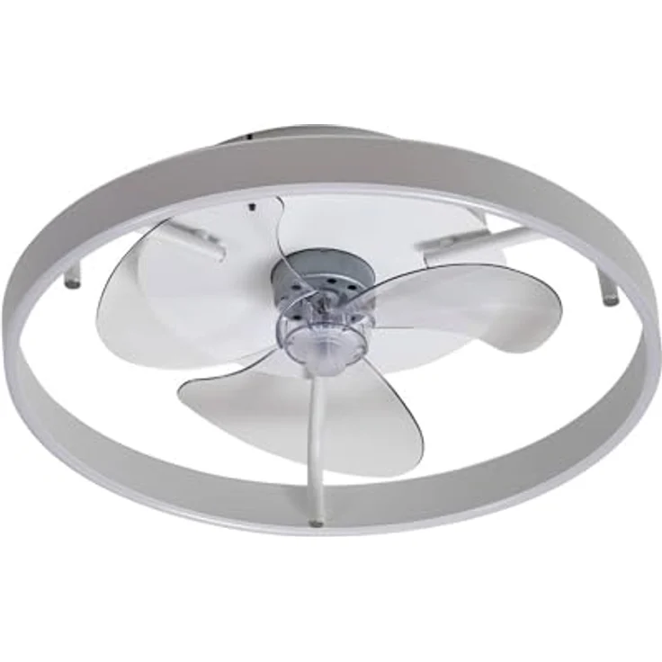 Lindby Momitu, Deckenventilator mit dimmbarer LED-Lampe, Fernbedienung, Aluminium, Ø 50 cm, weiß, für Wohnzimmer & Esszimmer – Bild 1