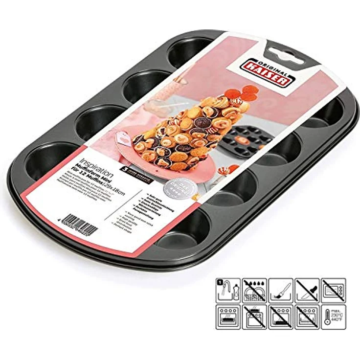 Kaiser Inspiration Muffinform, für 12 Muffins, 38 x 27 cm, Standardgröße antihaftbeschichtet kurze Backzeit für süße und herzhafte Rezepte – Bild 5