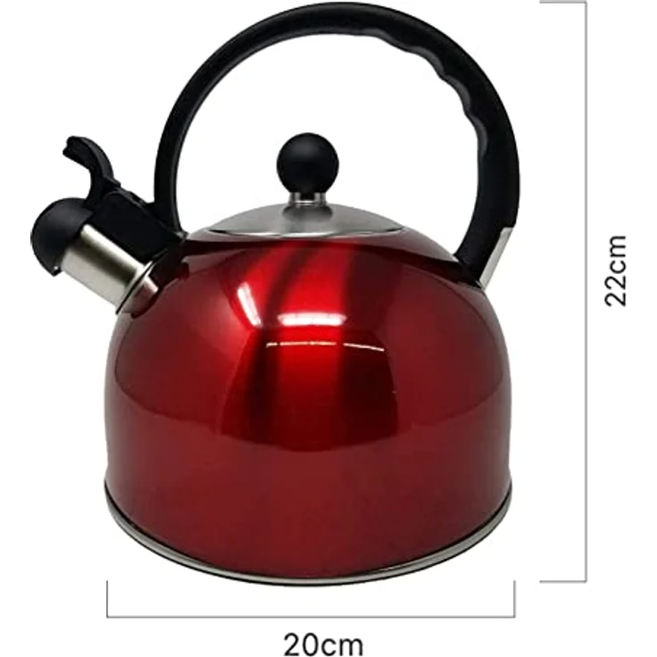 RHP Induktion Edelstahl Wasserkessel mit Pfeife (2,5L) I Pfeifkesser Flötenkessel Teekessel - für alle Herdplatten - Küche & Camping - hitzebeständig & rutschfestes Design - für Tee Kaffee (Cremeweiß) – Bild 4