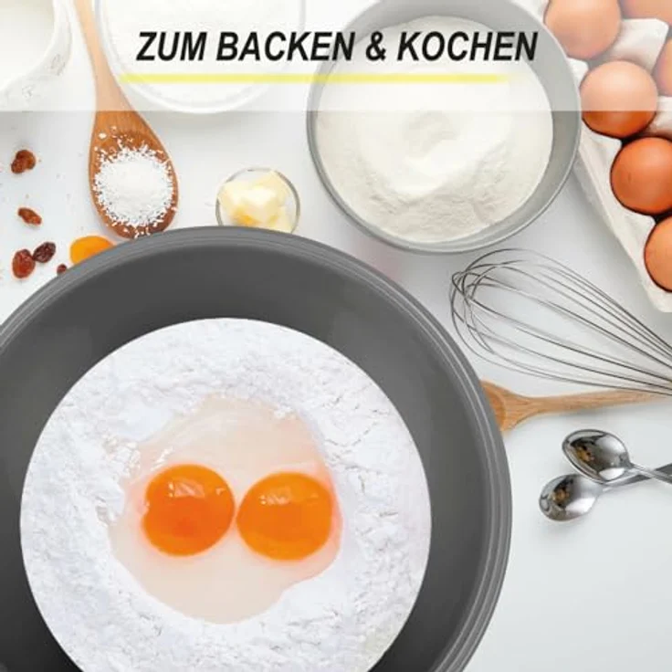 PROhome Rührschüssel im (3 x 5er) Set, stapelbar und platzsparend, lebensmittelecht, vielfältige Größen (0,7L - 6L), mikrowellengeeignet und spülmaschinenfest, robust und langlebig, stilvolles Design, Kunststoff Mixing Bowl Set, Servierschalen für Küche – Bild 6