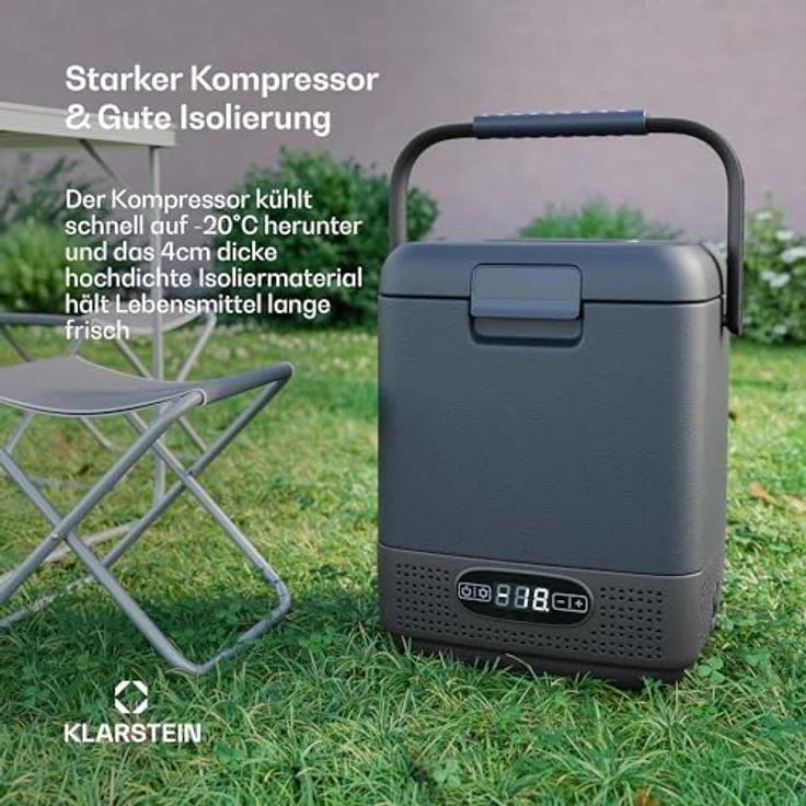 Klarstein SwiftFrost 12L Kompressor Kühlbox mit Gefrierfach – tragbare elektrische Kühlbox, LED-Anzeige, Dual Power (12 V/230 V), –20 °C bis 20 °C, ECO- und MAX-Modus, ideal für Camping und Auto, blau – Bild 3