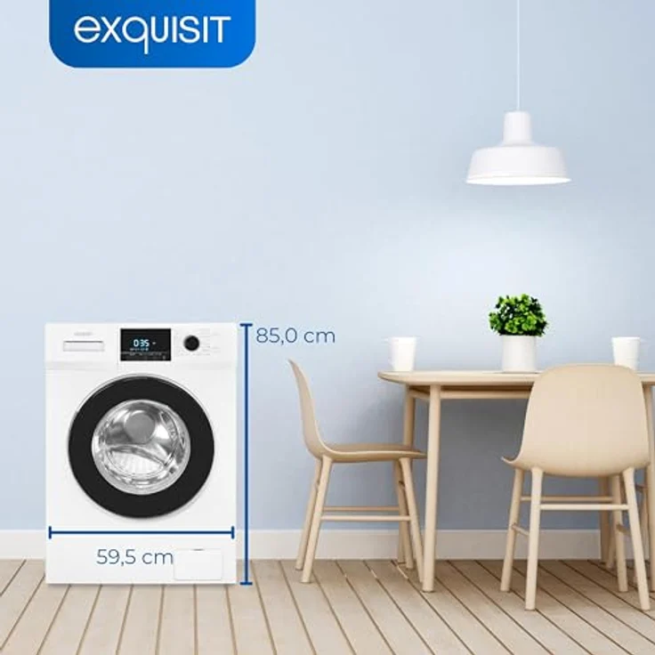 Exquisit Waschmaschine WA59214-340A weiss | 9 kg Fassungsvermögen | Energieeffizienzklasse A | 16 Waschprogramme | Kindersicherung | Startzeitvorwahl… – Bild 4