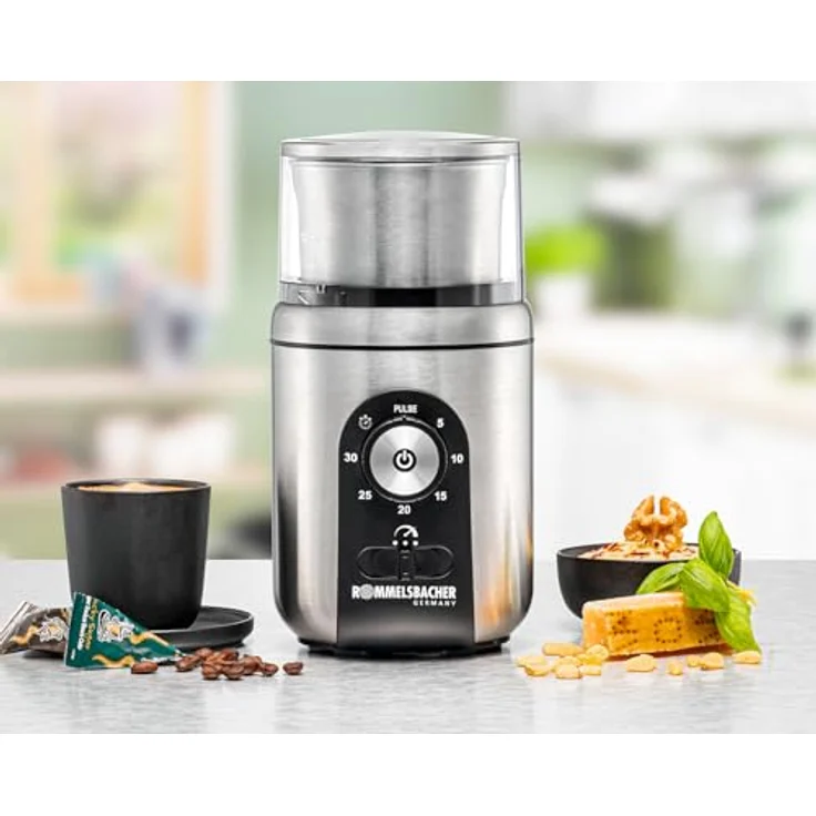 Rommelsbacher Gewürz- & Kaffeemühle EGK 250, leise im Betrieb, Füllmenge 70 g, mit Schlagmesser & Spezialmesser, für Pesto, Gewürze, Nüsse, Zucker, aus Edelstahl – Bild 2