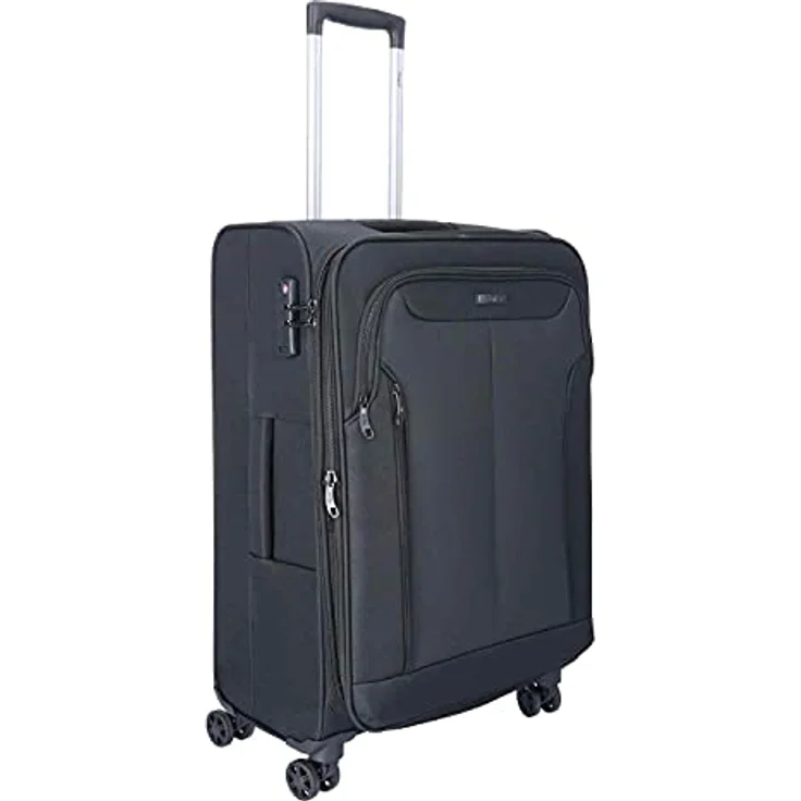TheTrueC 4 Rollen Koffer Superlight 67cm Kopenhagen, Reißverschlussteiler|Kratzfest, Black – Bild 1