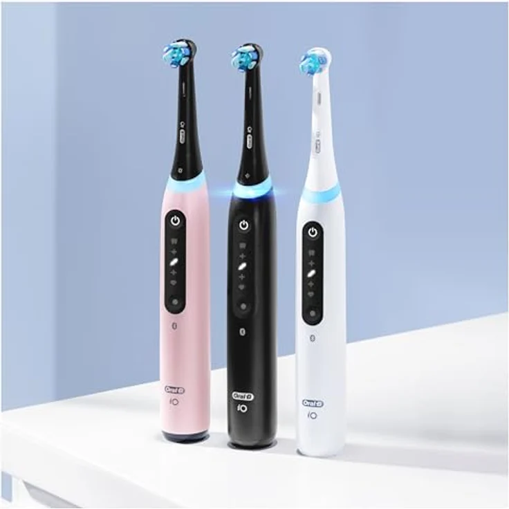 Oral-B iO 5N Elektrische Zahnbürste mit wiederaufladbarem Griff, 1 Kopf und Reisekoffer, entworfen von Braun - Rosa – Bild 5