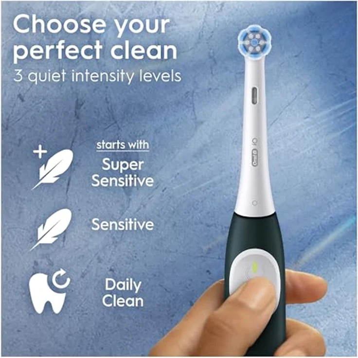 Braun Oral-B iO 2 Elektrische Zahnbürste, Grün, mit 1 Ersatzkopf, Micro-Vibration und Drucksensor – Bild 3