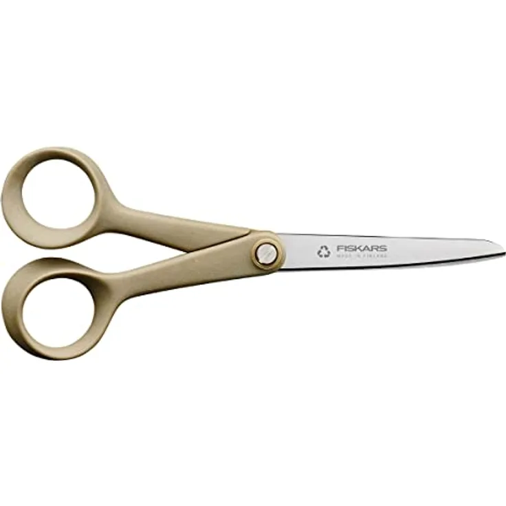 Fiskars ReNew Universalschere, Länge: 17 cm, Recycelter Edelstahl/Kunststoff, Aus 100% wiederverwertbaren Materialien, 1062545