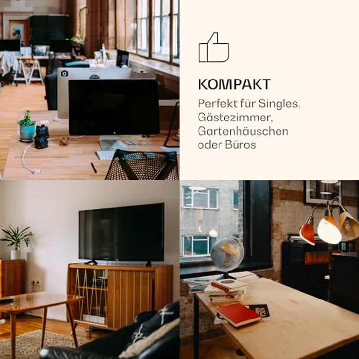 Klarstein CoolArt Kühl-Gefrier-Kombination - Kühlschrank mit 2 Kühl-Ebenen, Design-Front, Thermostat mit 5 Stufen, 0 bis 10 °C, Fassungsvermögen: 79 Liter, Motiv: Großstadt – Bild 4