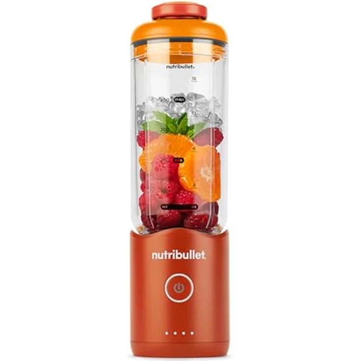 nutribullet Smoothie-Maker NB Flex Portable NBP013OR, elektrischer Standmixer mit 0,59 l Becher, orange, Edelstahl-Mixklinge, USB-C Ladefunktion – Bild 1