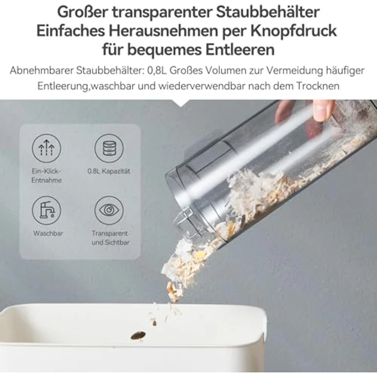 "Deerma Hand-und Stielstaubsauger DX700S Akku-Staubsauger, 600 W mit seitlichem Zyklonfilter" – Bild 6