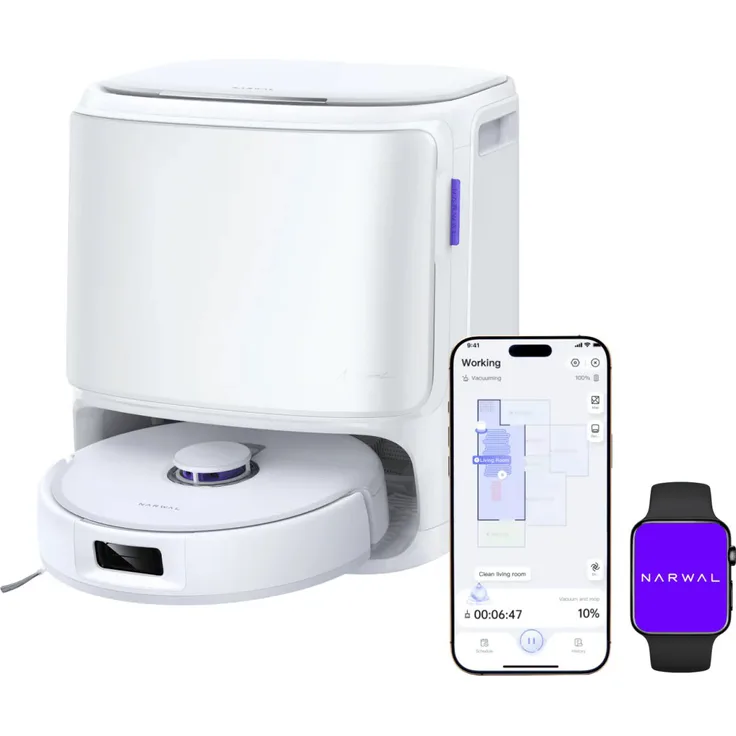 Narwal Saugroboter X10 Pro, Staubsauger-Roboter mit Wischfunktion, 11.000 Pa Saugkraft, millimetergenaue Hindernisvermeidung, automatische Selbstreinigungsstation