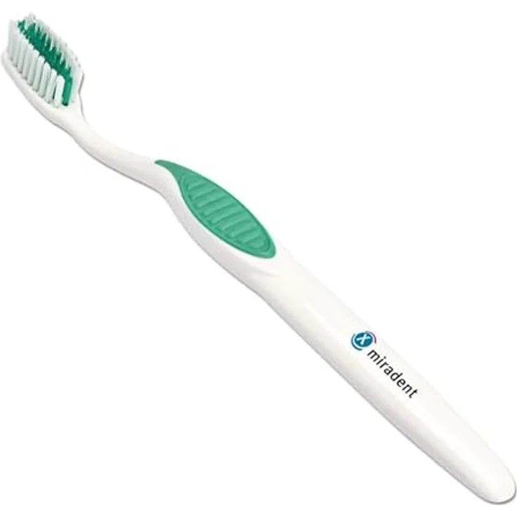 HAGER PHARMA GMBH Miradent Carebrush ortho Zahnbürste, weiß/grün, mit speziellem Bürstenkopf für Zahnspangen – Bild 2