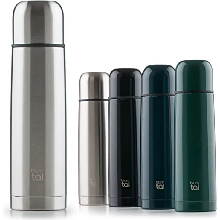 Blumtal® Thermosflasche 700ml - BPA-freie Thermoskanne für warm&kalt - auslaufsichere Isolierflasche 700ml aus Edelstahl rostfrei - Thermosflasche mit Becher - Thermoflasche - Stainless Steel - Silber
