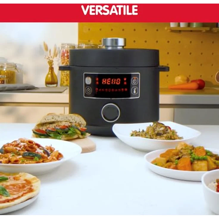 Moulinex CE7548, Multikocher mit 5 l Kapazität, 1090 W, LCD-Display, schwarz, PFOA-frei, spülmaschinenfest – Bild 5