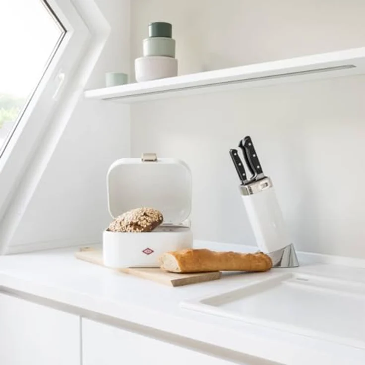 WESCO Single Grandy Brotkasten in mint grün, pulverbeschichtetes Stahlblech, Lüftungslöcher und stabiler Handgriff – Bild 4