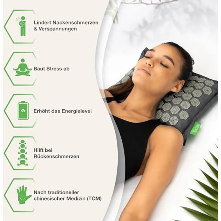 BACKLAxx® Akupressurmatte Akupressur Kissen mit umweltfreundlichem Halbleinen und Naturkokosfasern – Bild 2