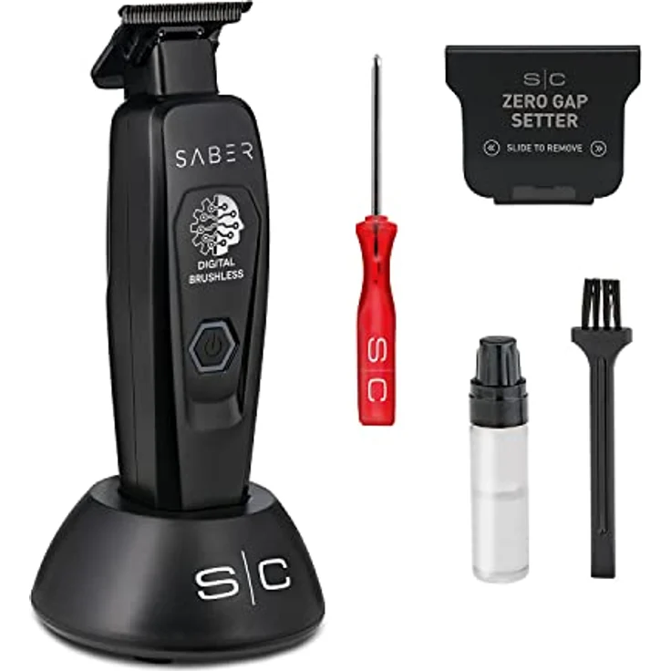 STYLECRAFT Professioneller Herren-Haarschneider Saber Trimmer, 180 Minuten Autonomie, Verstellbare Klinge 0 Gap, Stabiles Metallgehäuse (Schwarz) – Bild 1