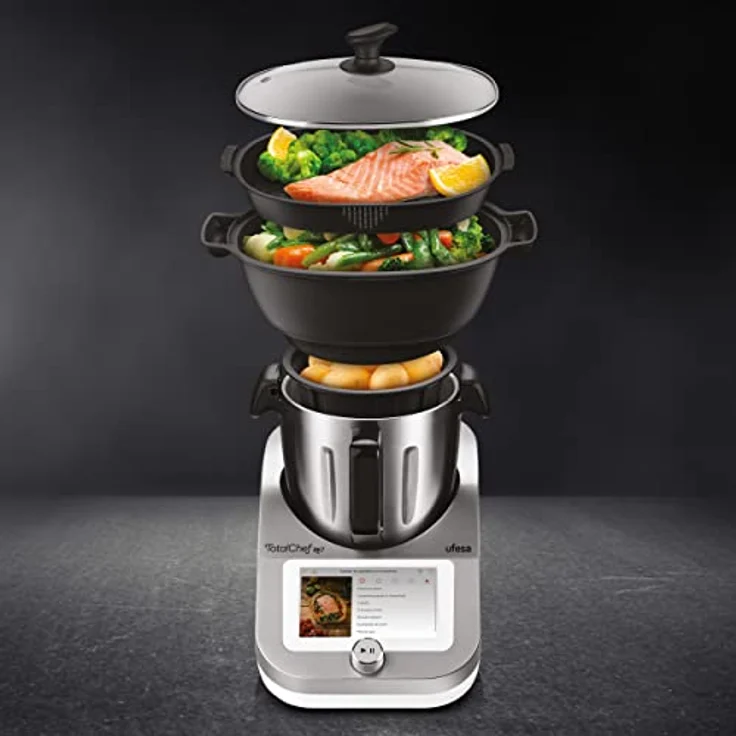 Ufesa TotalChef RK7 Küchenmaschine mit WLAN, Multifunktions Küchenroboter mit Kochfunktion, Kochroboter 30 Funktionen, 4.5L, 7-Zoll-Touchscreen, Interaktives Rezeptbuch – Bild 3