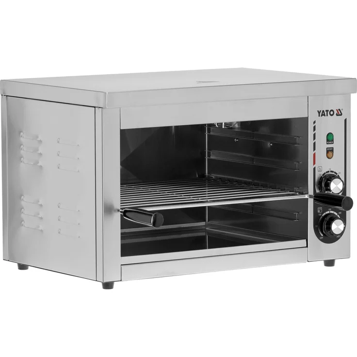 YATO Gastro Salamander 3000W, elektrischer Toaster für Aufläufe und Grillen, Edelstahl, 580x400x380mm