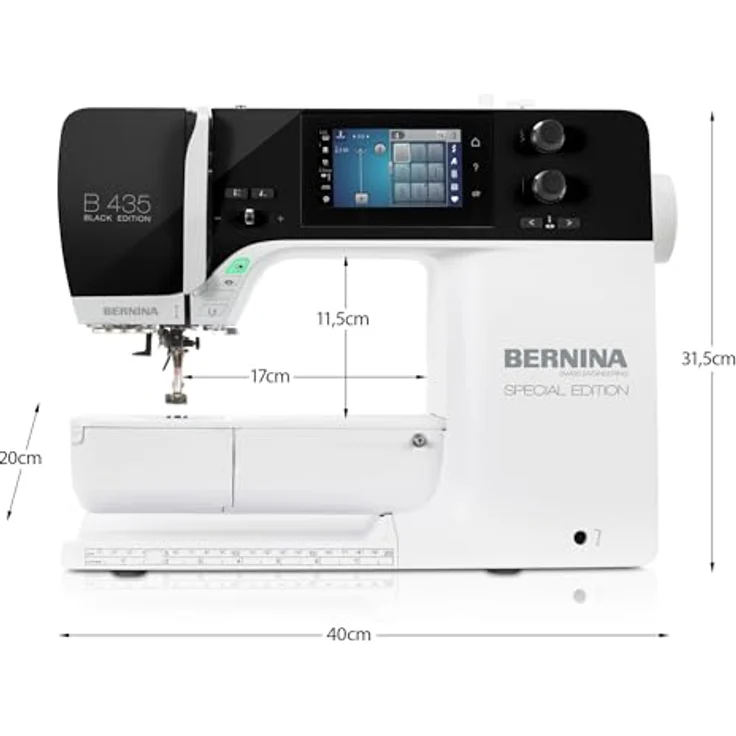 Bernina Nähmaschine B 435 Black Edition, 650 Stiche, halbautomatischer Einfädler – Bild 2