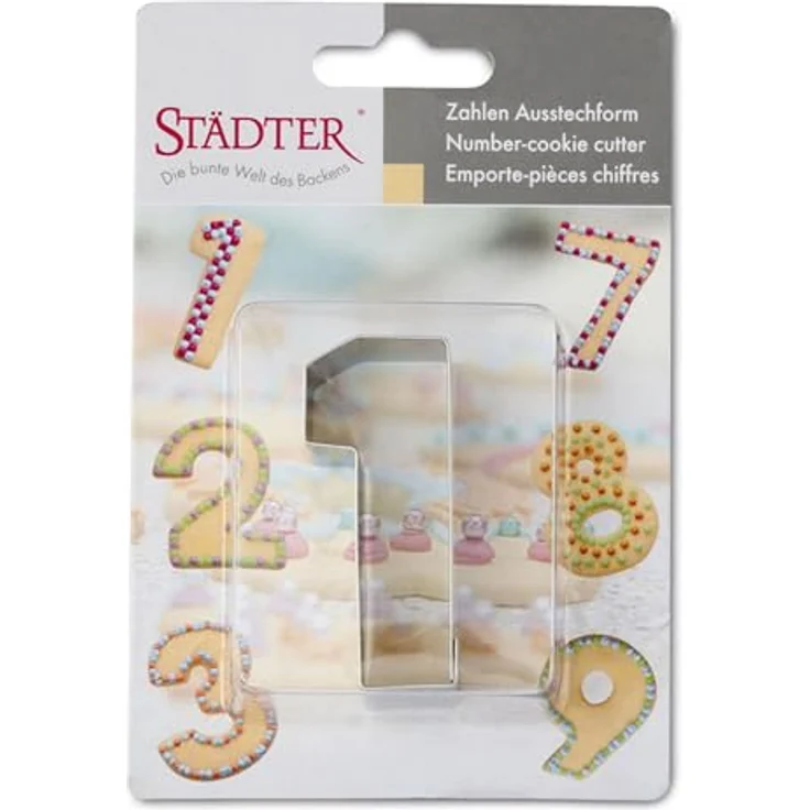 Staedter Haus Cookie Cutter edelstahl 6,5 cm, silber, Nummer 1 – Bild 5