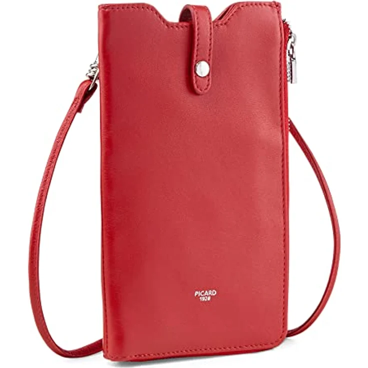 Picard Bingo, Handtasche und Handytasche aus seidenglattem Leder mit abnehmbarem Schulterriemen, Rot – Bild 3