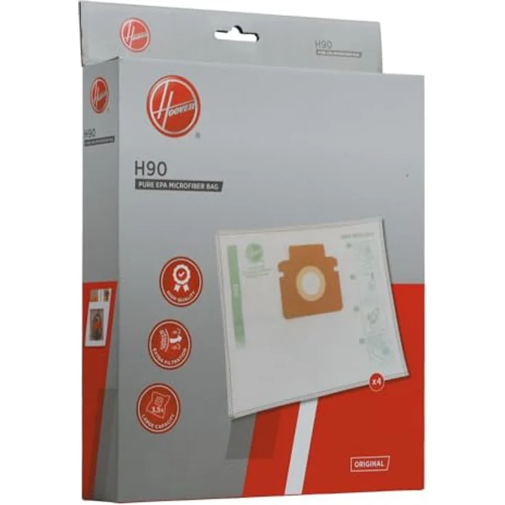 Hoover H90 Staubsauger XL-Beutel, Original, Mikrofaser, Pure EPA, Anti-Geruch, Extra-Filterung, 4 Stück – Bild 3