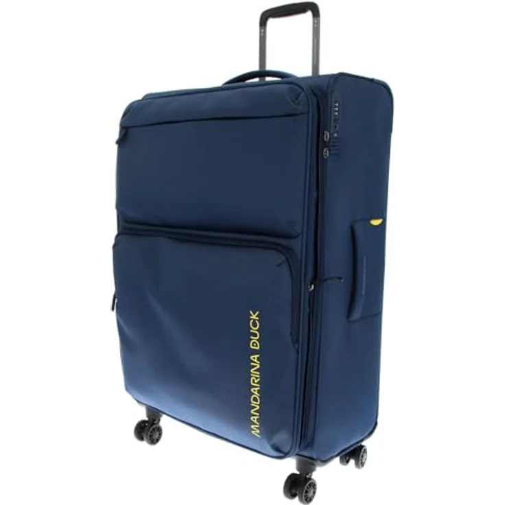 Mandarina Duck Zephyr Trolley Large EXP, Trolley grande espandibile in tessuto morbido ad effetto 3D, leggero e pratico, blu – Bild 2