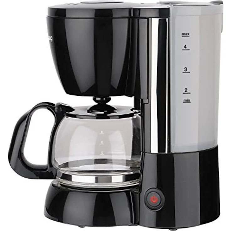 grossag Filter-Kaffeeautomat mit Glaskanne KA 12.17, 0,6 Liter für 4 Tassen Kaffee, 600 Watt, Schwarz - Edelstahl – Bild 2