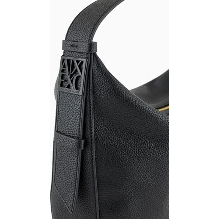 Armani Exchange Susie Schultertasche, 27 cm, Schwarz, aus robustem Polyester mit praktischen Reißverschlussfach und vielseitigem Umhängeriemen – Bild 3