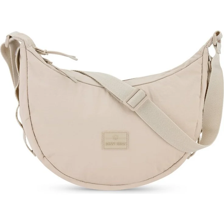 Johnny Urban Umhängetasche Kaia Small Half Moon Bag im Puffer Design, Wasserabweisend, 100% recyceltes Nylon, 4 Liter Volumen, Schwarz