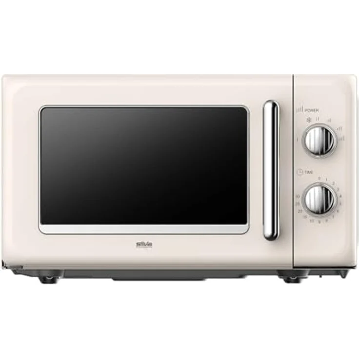 Silva MW-R 25.3, Retro Mikrowelle mit 700 Watt, 20-Liter-Garraum, beige – Bild 1