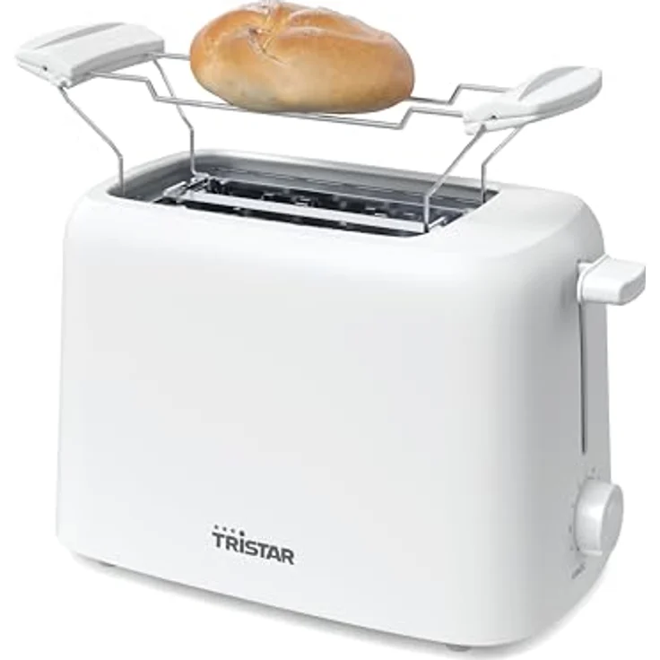 Tristar Toaster BR-1061, 2 Scheiben, 650W, 6 Bräunungsstufen, Auftauen-, Aufwärm- und Stoppfunktion, automatische Abschaltung, Krümelschublade, Brötchenaufsatz – Bild 1