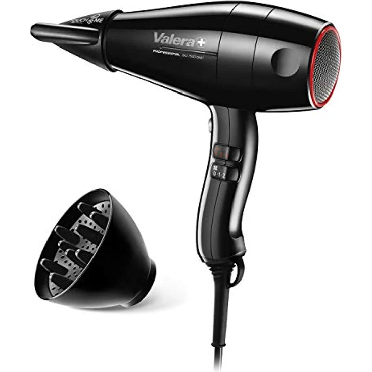 Valera, Swiss Silent Jet Light 7500, professioneller Haartrockner, Föhn mit leistungsstarkem Motor PM-Pro, 3 Temperaturstufen, Ionen-Generator, verdrehsicheres Super-Flex-Kabel, 2000 W, schwarz – Bild 1