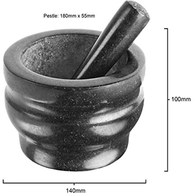 Cole & Mason 14 cm schwarz Stößel und Mörser, Black Granite, 2-Einheiten – Bild 3